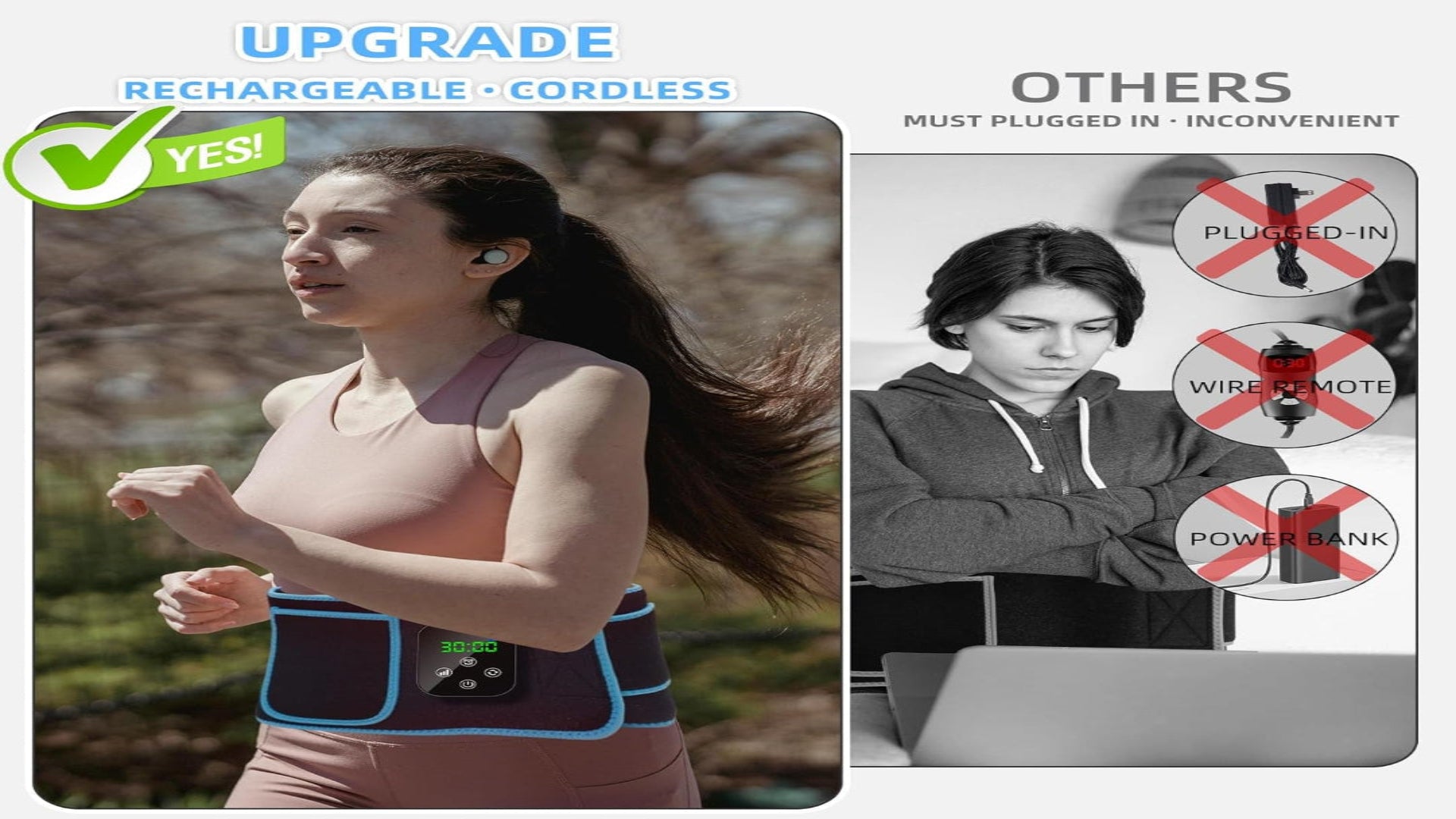 Red Light Therapy Belt, Infrared Light Therapy for Body Wireless Rechargeable Controller with Timer 660Nm&850Nm Infrared Heating Pad for Waist Back Leg Knee Joints and Shoulder 