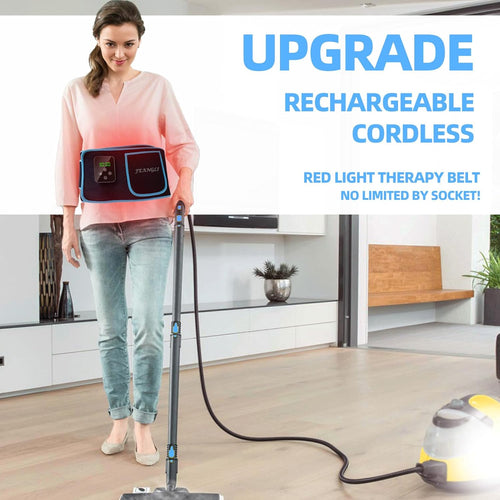 Red Light Therapy Belt, Infrared Light Therapy for Body Wireless Rechargeable Controller with Timer 660Nm&850Nm Infrared Heating Pad for Waist Back Leg Knee Joints and Shoulder 