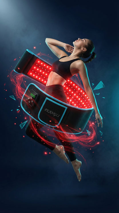 Red Light Therapy Belt, Infrared Light Therapy for Body Wireless Rechargeable Controller with Timer 660Nm&850Nm Infrared Heating Pad for Waist Back Leg Knee Joints and Shoulder